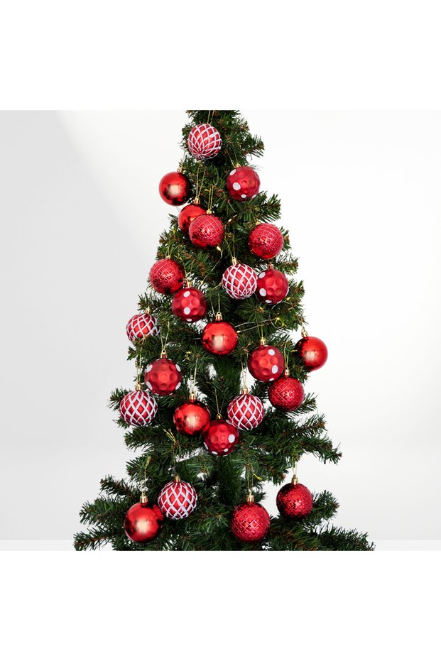 Christmas Tree Decoration Set 24 Pieces -Red-