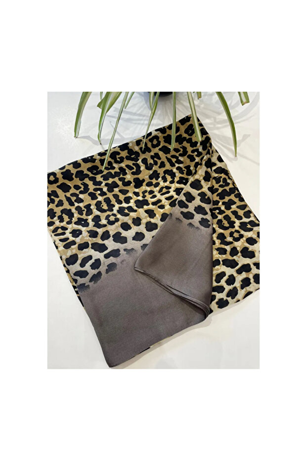 Leopard Print Silk Shawl - 3