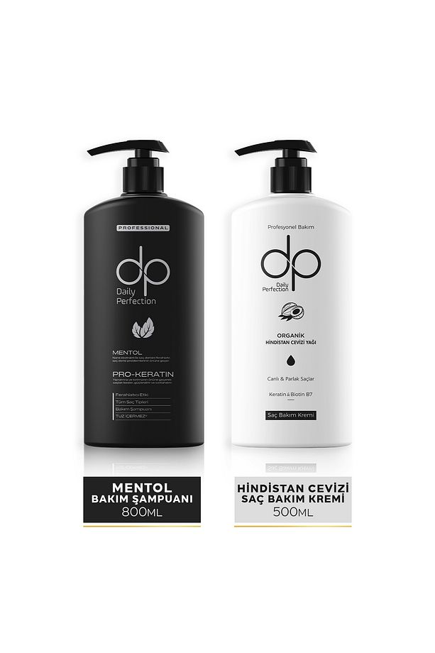 Şampuan Mentol 800 ml & Saç Kremi Organik Hindistan Cevizi 500 ml - 1