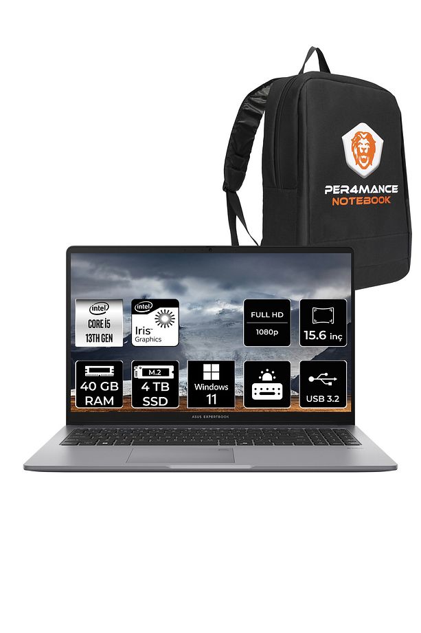 Expertbook P1 P1503 i5 13500H 40GB DDR5 4TB SSD 15.6" FHD WINDOWS11HOME & PER4 ÇANTA - 1