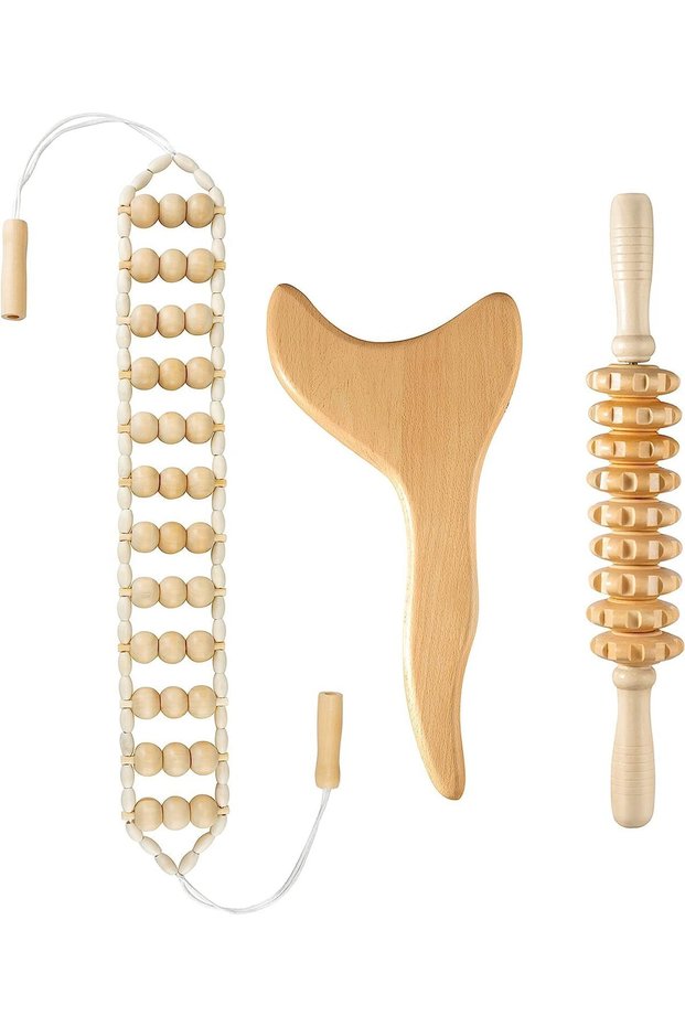 3 Pack Wood Therapy Massage Tools, Lymphatic Drainage Massager for Body Shaping