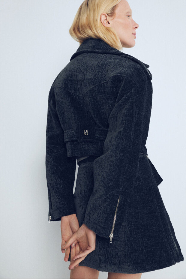 Velvet Mini Ceket - 4