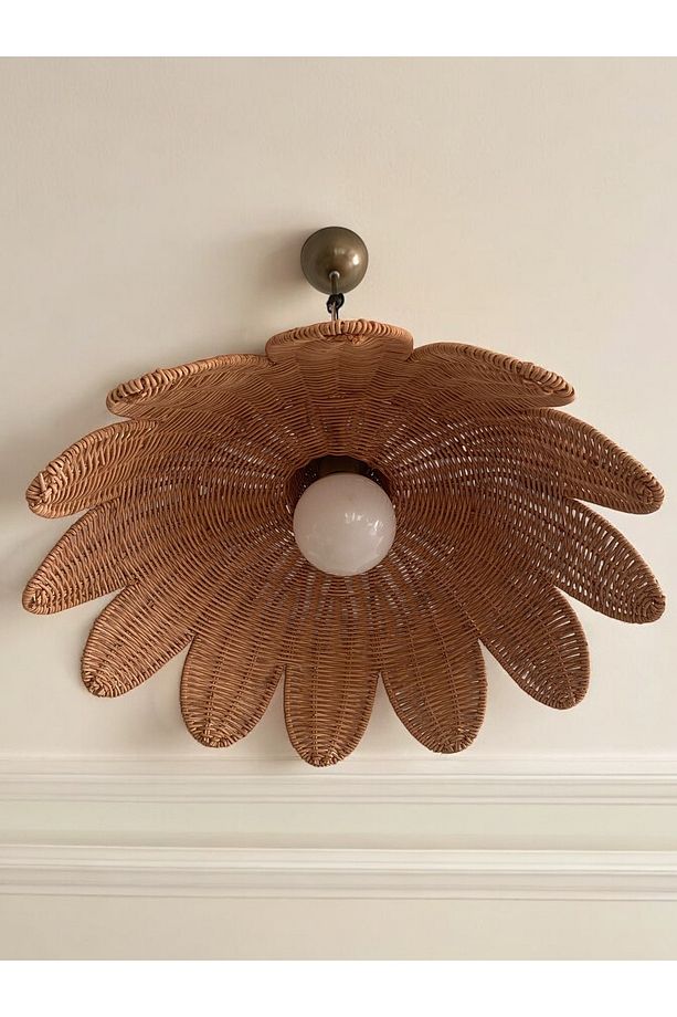 Çiçek Avize Rattan Avize Bambu Çiçek Avize Bambu Avize Hasır Çiçek Avize(50cm) - 4