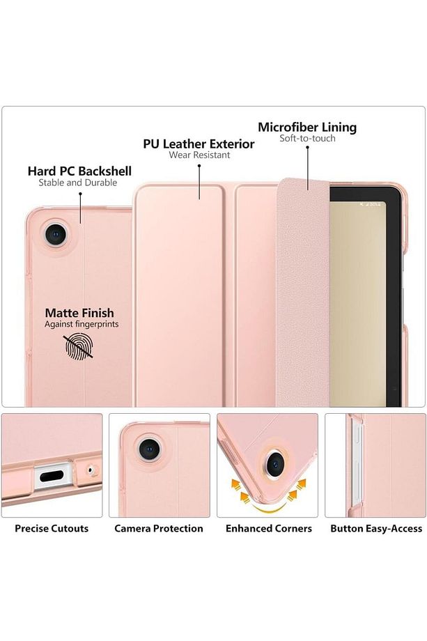 Galaxy Tab A9 8.7inç X110 X115 X117 Uyumlu Kılıf New Pu Deri Smart Standlı Case Uyku Modlu - 3