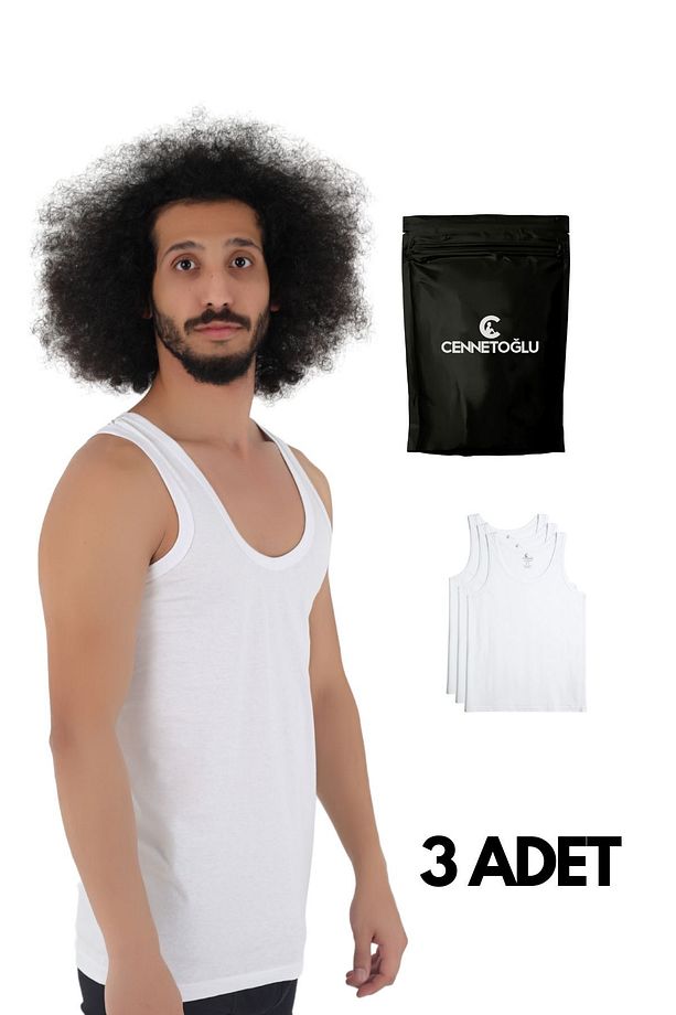 3'lü Paket Erkek Atlet Pamuklu - 2