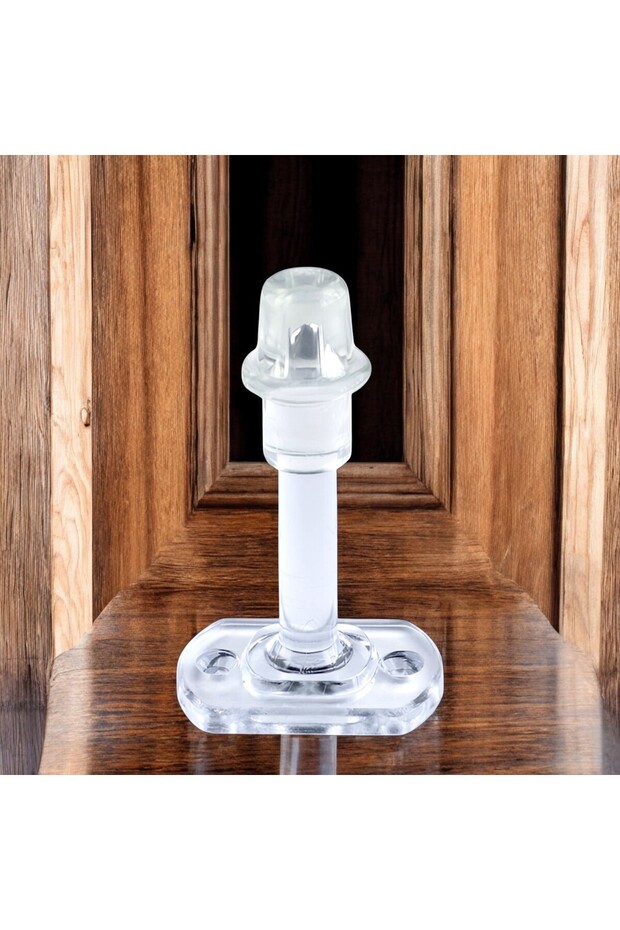 5 Adet Kapı Arkası Kolu Stoperi Tamponu Şeffaf Plastik 8 cm Stopu Durdurucusu Tutucu Tutacağı - 5