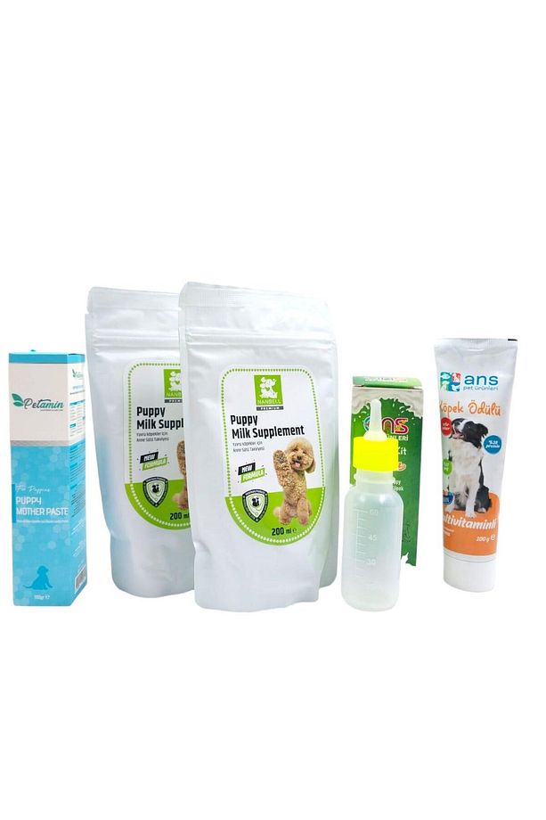 2 Adet Nanbell Yavru köpek Süt Tozu 200 ml+Biberon 60 Ml+Vitamin Pasta 100GR+Multivitamin - 1