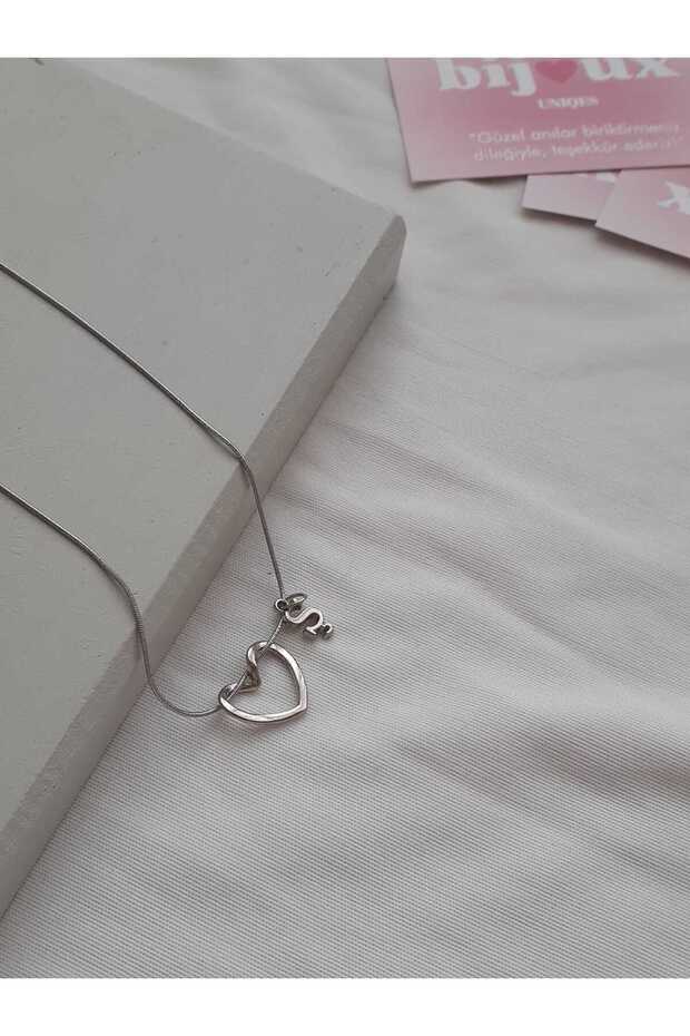 Heart Lettered Steel Necklace