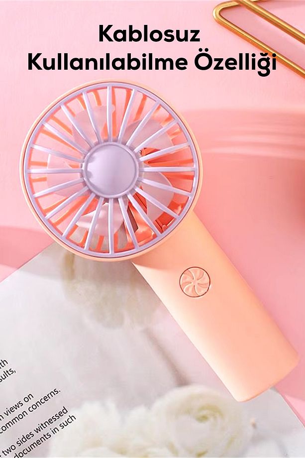 Mini Fan Usb Vantilatör El Fanı Taşınabilir Vantilatör Şarjlı - 5