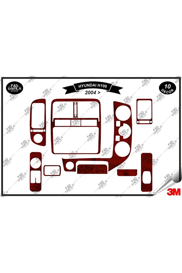 Hyundai h100 2004 glove box console trim chest mahogany finish set 10 pieces mahogany
