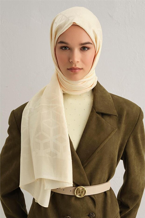 Lyocell Naia Petek Desen Şal 1113-4 - 1