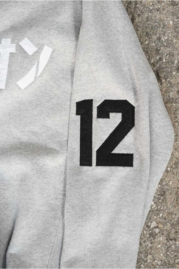 Aplike baskılı 3 iplik sweatshirt - 6