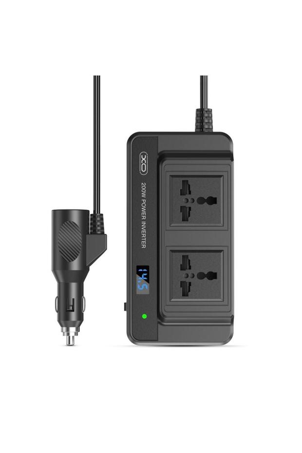 200W Universal Priz USB Ve TYPE-C Fast Şarj Çıkışlı Araç İçi Çakmaklık Girişli Inverter Dönüştürücü - 1