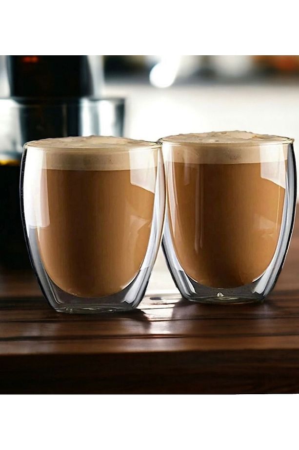 2 Adet Çift Cidarlı Büyük Latte Ve Cappuccino Bardağı - 1