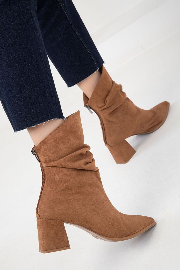 Taba Süet Kadın Bot & Bootie 19806 - 3
