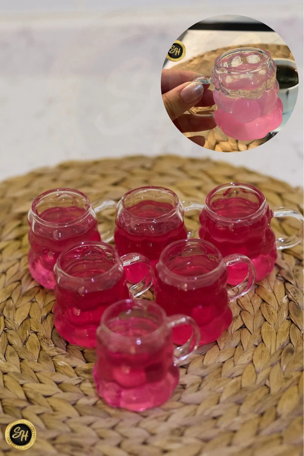 75ml 6-piece coffee side glass with handles, 6 mini grape glass with handles coffee side presentation glass