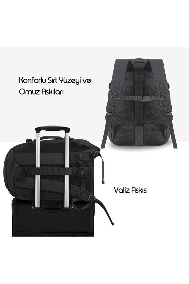 MCE-1205 Explor Eco 34L El Bagajı Seyahat Sırt Çantası, 17.3 inç Laptop Sırt Çantası, Kabin Boy Sırt - 6
