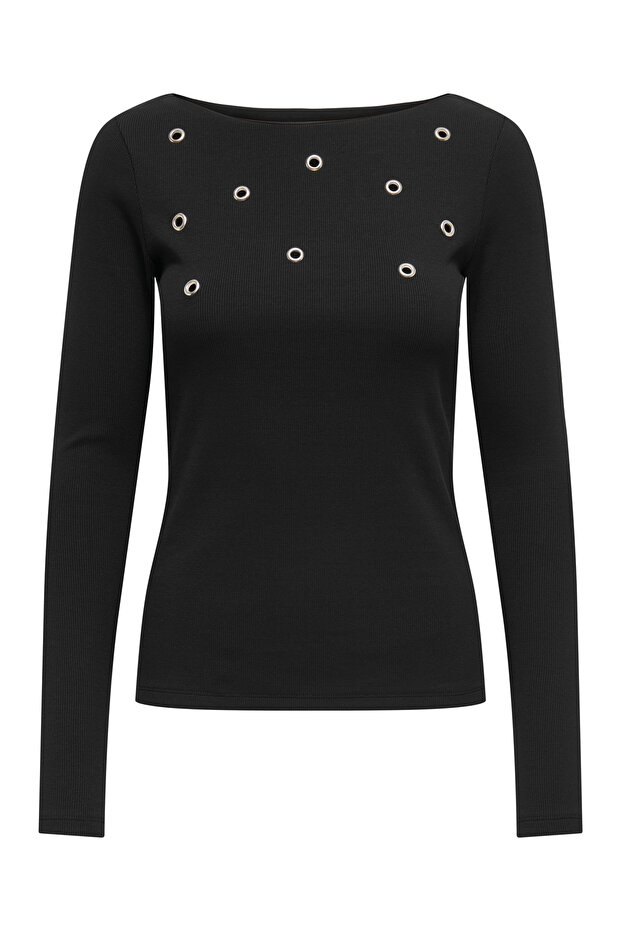 Onlvidya - Boatneck Top Cs Jrs Fabric L/S