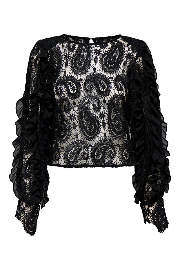 Onlhallie Ls Lace Top Wvn