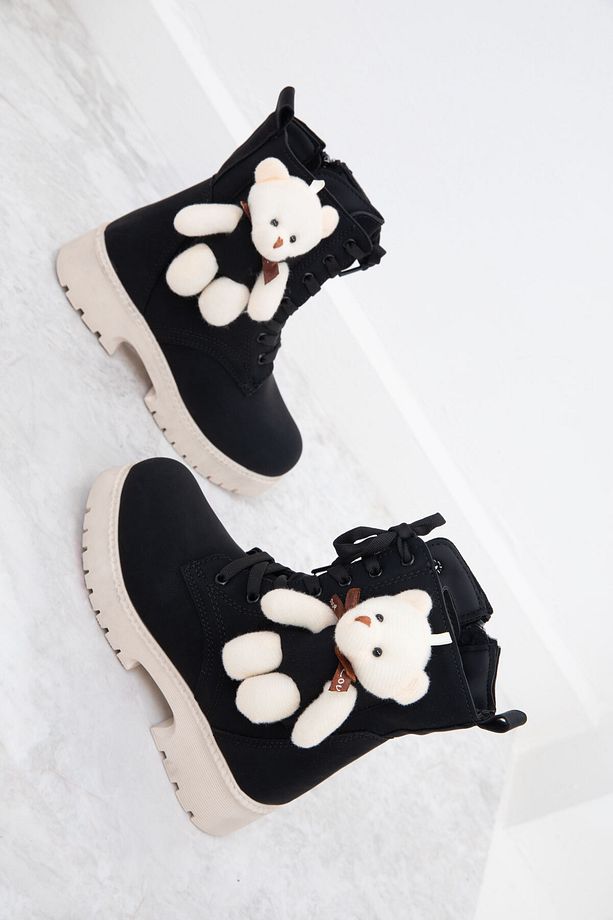 Siyah Mat Çocuk Bot & Bootie 19836 - 2