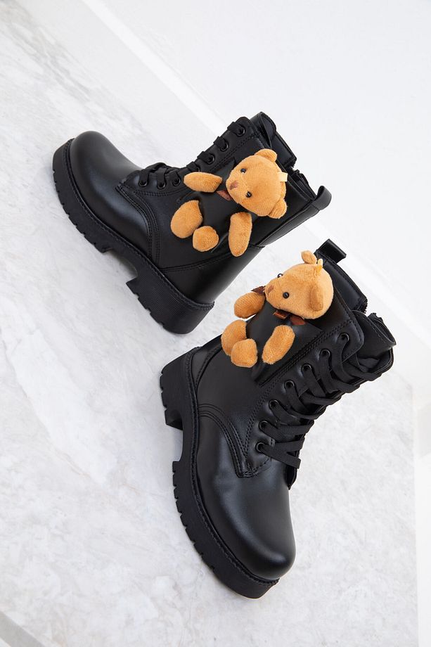 Siyah-Taba Çocuk Bot & Bootie 19836 - 3