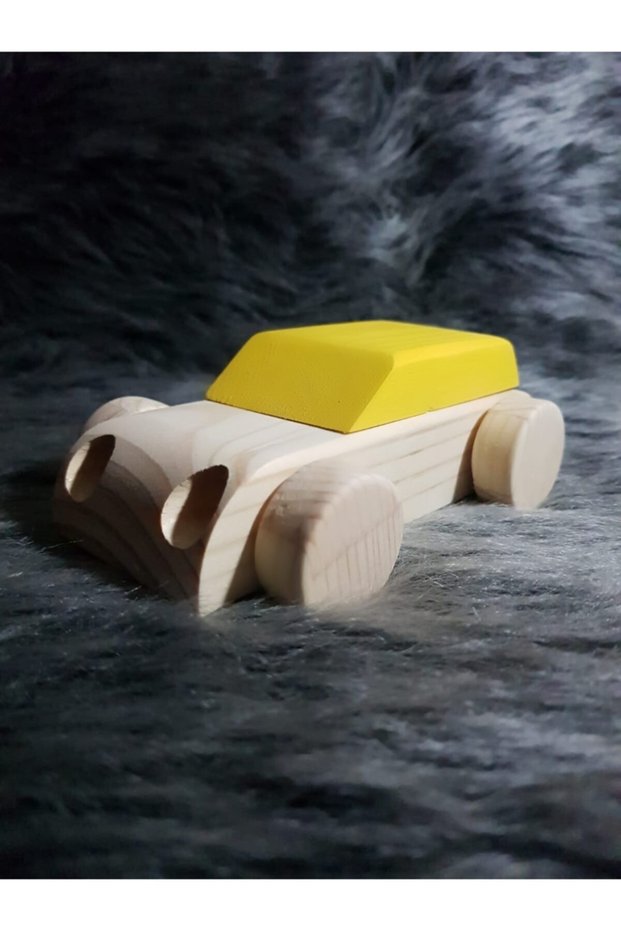 Wooden Toy Coop Wheel Cart, Wooden Montessori Toy, Cute Baby Toys - Chick Yellow