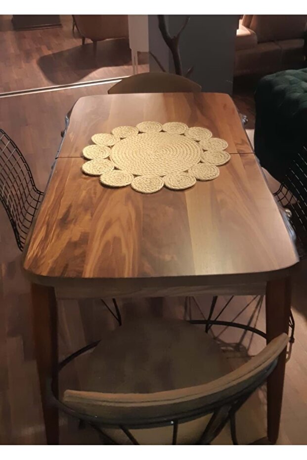 Runner Saç Örgü Jüt Ip Çiçek 60x60