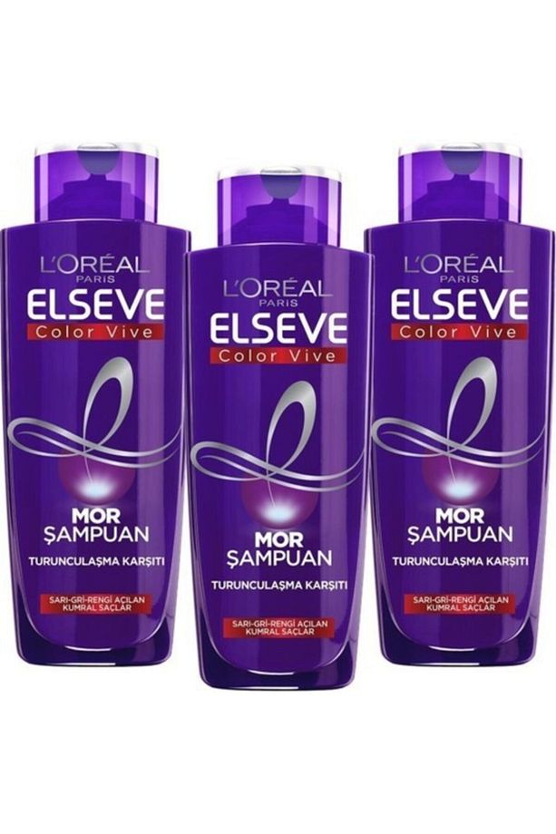 Elseve Turunculaşma Karşıtı Mor Şampuan 200 Ml 3'lü Seti - 1