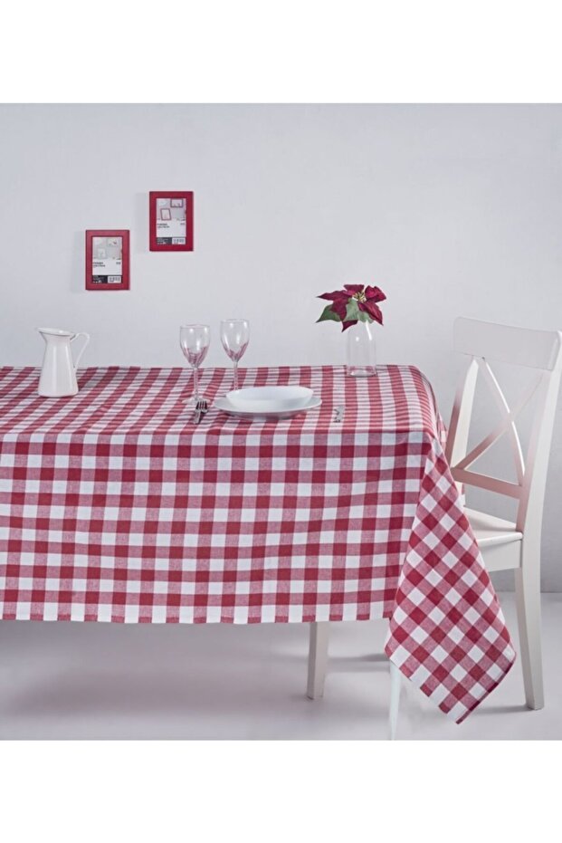 Gingham Tablecloth - Red 160x160