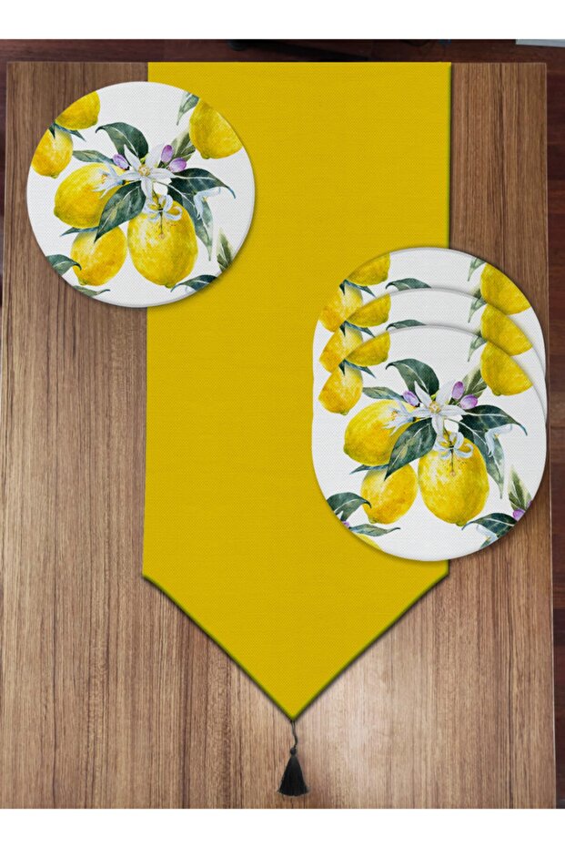Lemon Detailed 6-Piece Plate and Runner Set