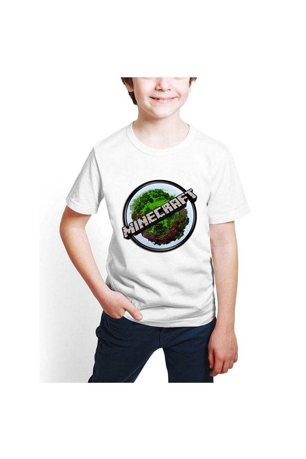 Minecraft Dijital Baskılı Unisex Çocuk Tişört D05 - 1