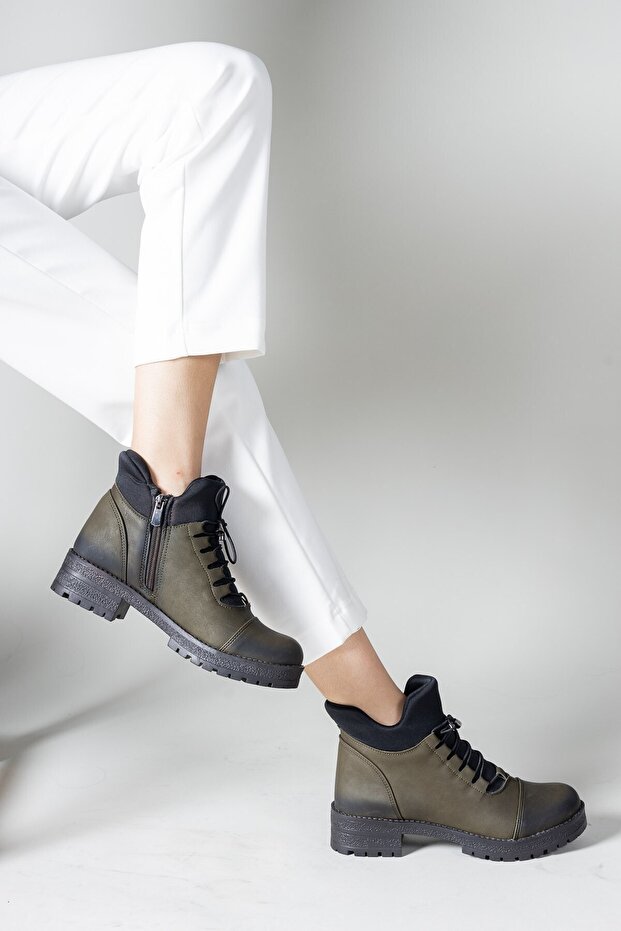 Haki Kadın Postal Bot 0012720 - 2