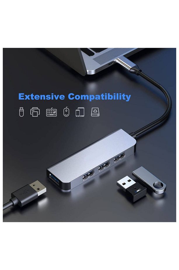 Type-c 4 Port Usb 3.0 Hub Usb-c Çoklayıcı Alüminyum Gövde - 5