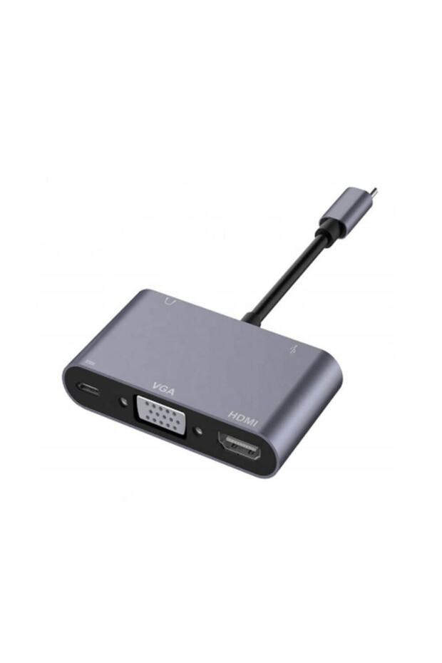 Type-C To 4K Hdmi Vga Usb 3.0 Otg Audio Ses Çevirici Kablo 5 In 1 (533635045) - 1
