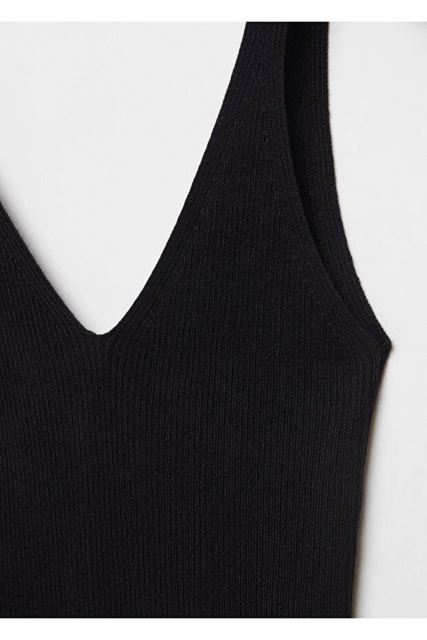 V yaka triko bluz - 7