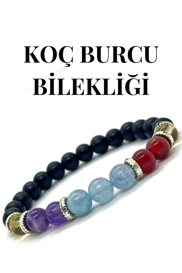 Natural Stone - Aries Bracelet - Aquamarine - Amethyst - Agate - Citrine - Natural Stone Bracelet - Unisex