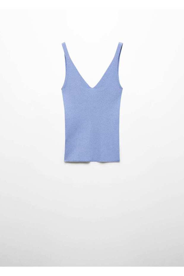 V yaka triko bluz - 3