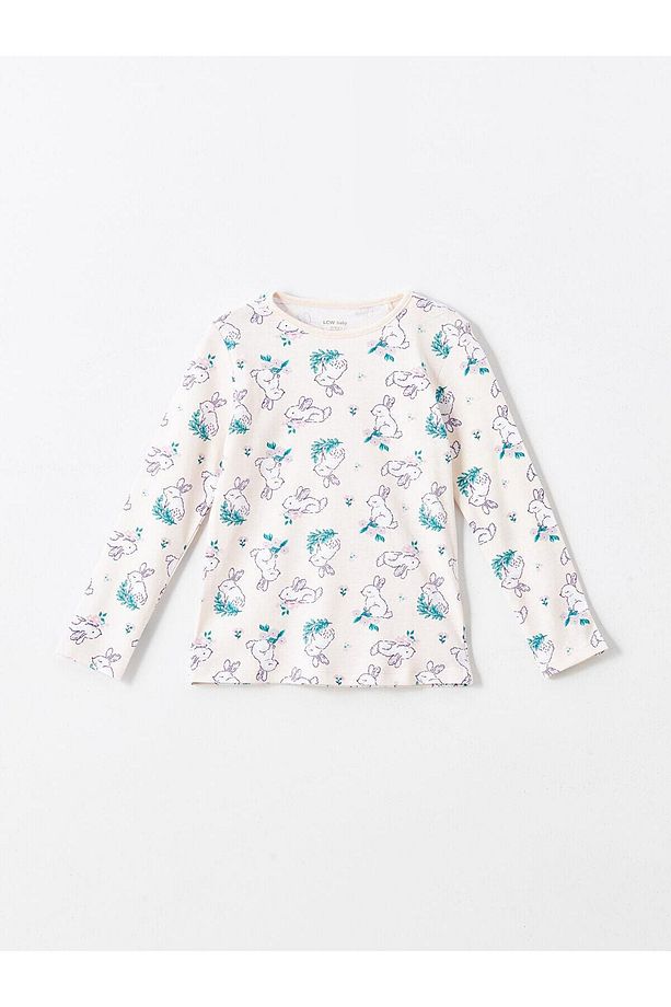 LCW Çocuk Bisiklet Yaka Baskılı Uzun Kollu Kız Çocuk Pijama Takımı - 2
