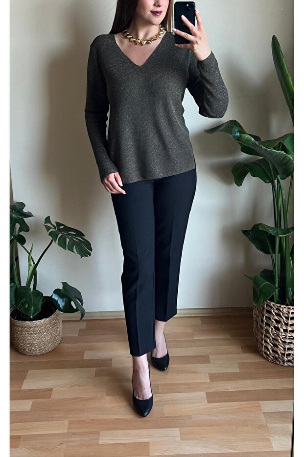 HAKİ SİMLİ TRİKO KAZAK - 6