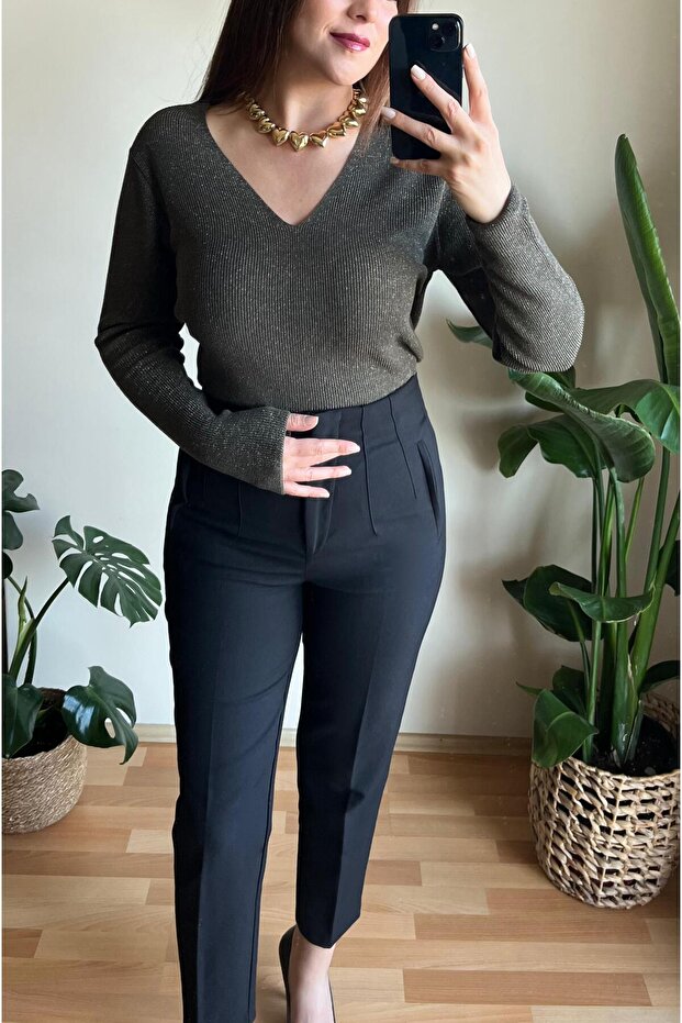 HAKİ SİMLİ TRİKO KAZAK - 5