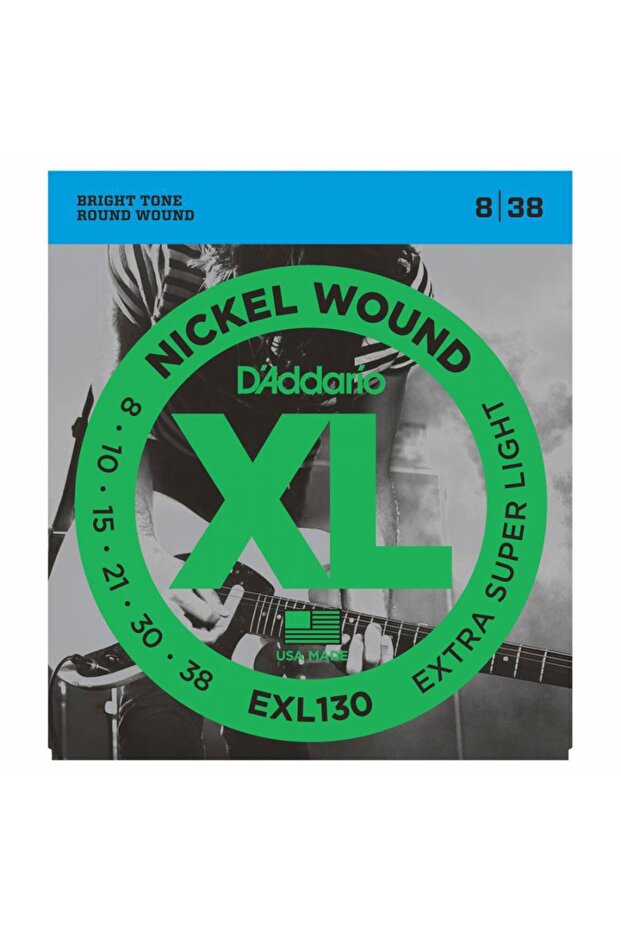 Exl130 Electric Guitar String Set, Xl, 8-38, Extra Super Ligh