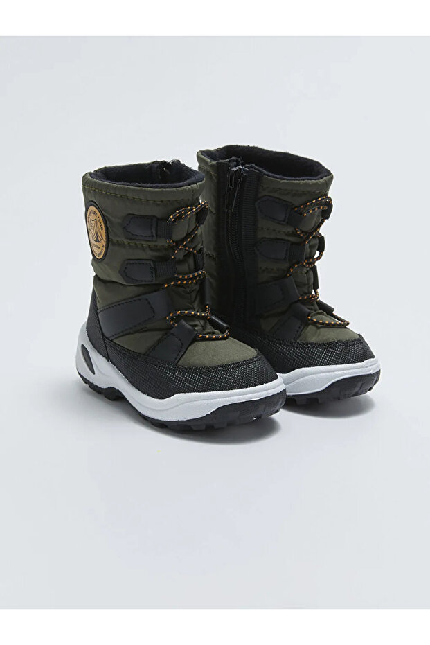 LCW STEPS Haki Baskılı Fermuarlı Erkek Bebek Kar Botu - 1