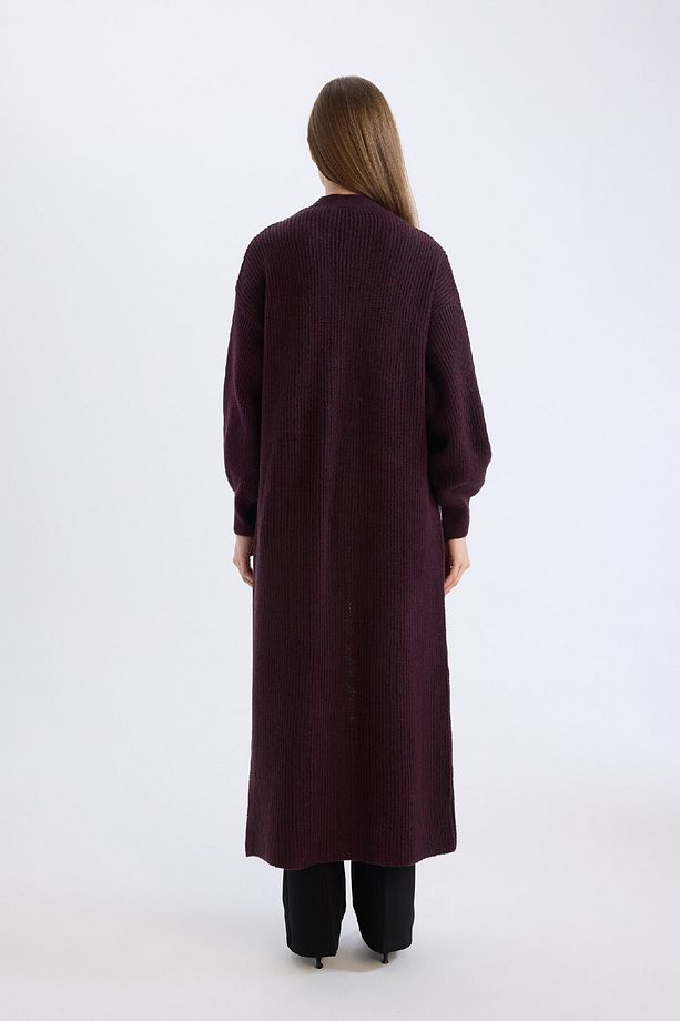 Regular Fit Basic Düz Uzun Triko Hırka D4367AX24WN - 5