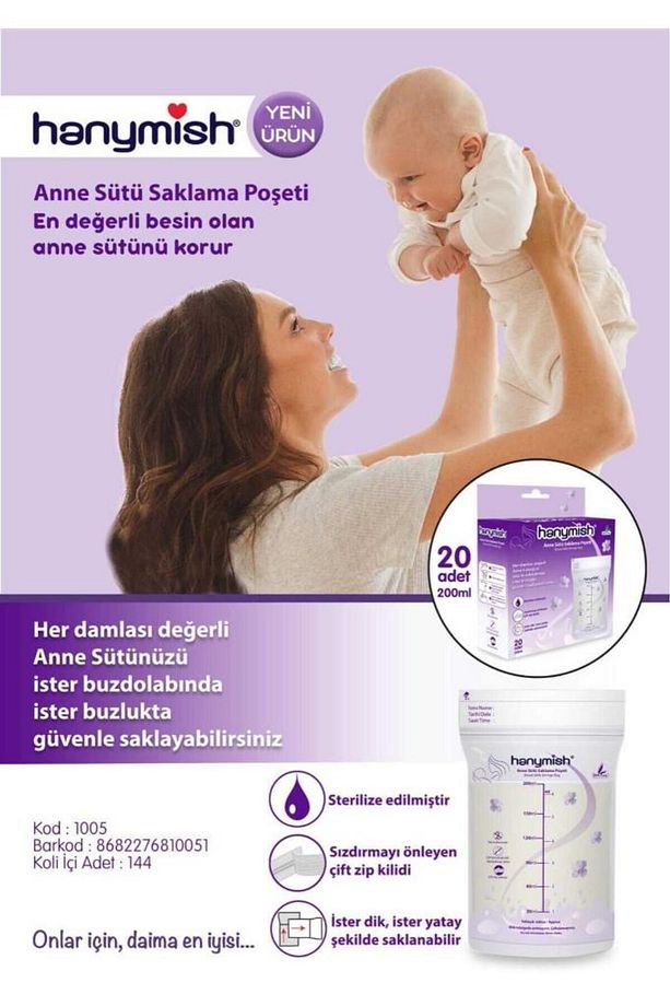 Süt Saklama Poşeti 20 Adet 200 Ml Kilitli Kapak - 3