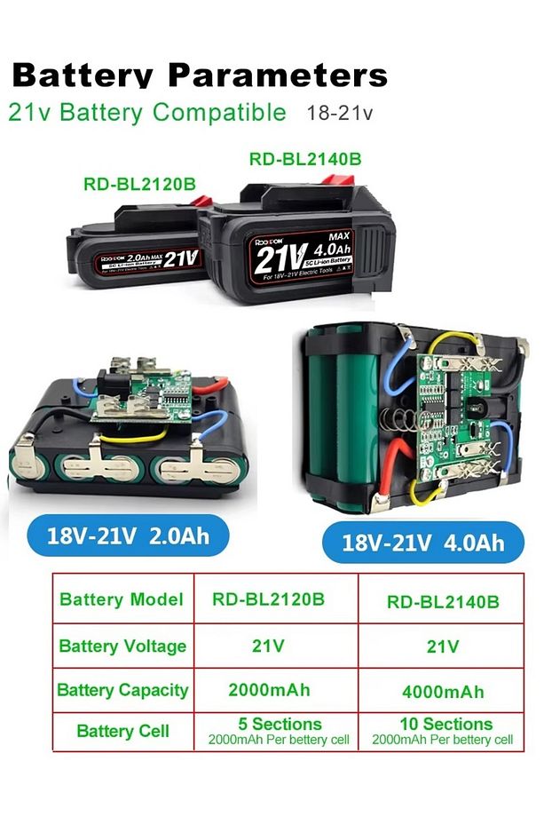 Şarjlı Matkap Için Yedek Batarya Üniversal 5 Pilli 12 Volt 14v 18v 20v 48v 58v Li-on Pil Şarj - 6
