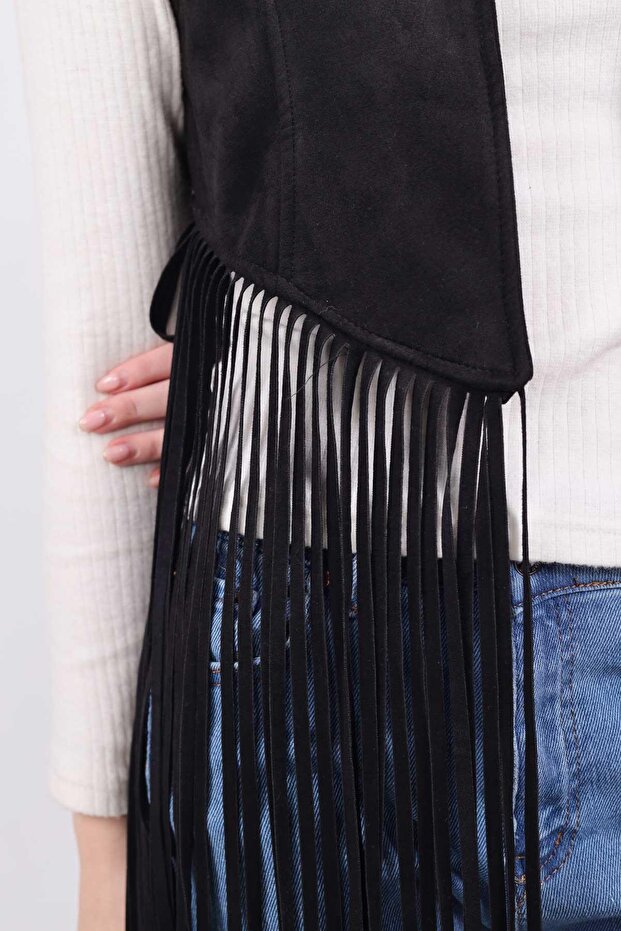 سترة شرابة موديل 5018 باللون الأسود - 4