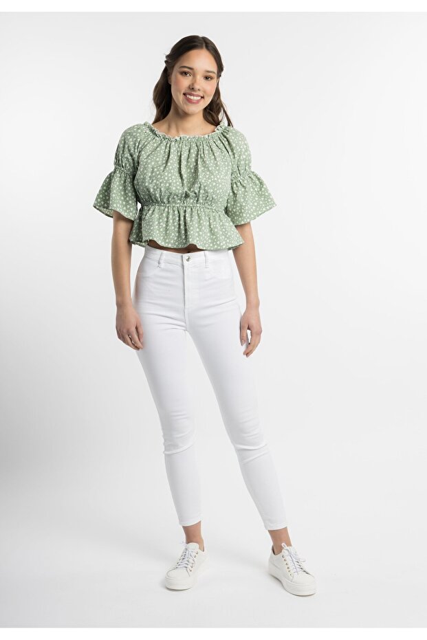 Bluse mit Herzchenprint - 1