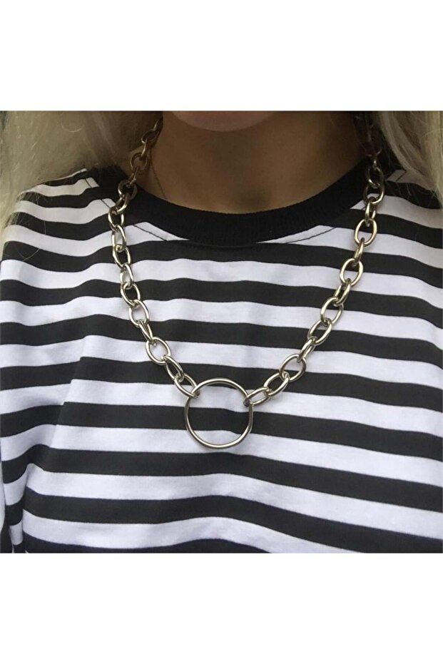 قلادة بحلقة سلسلة سميكة - 1