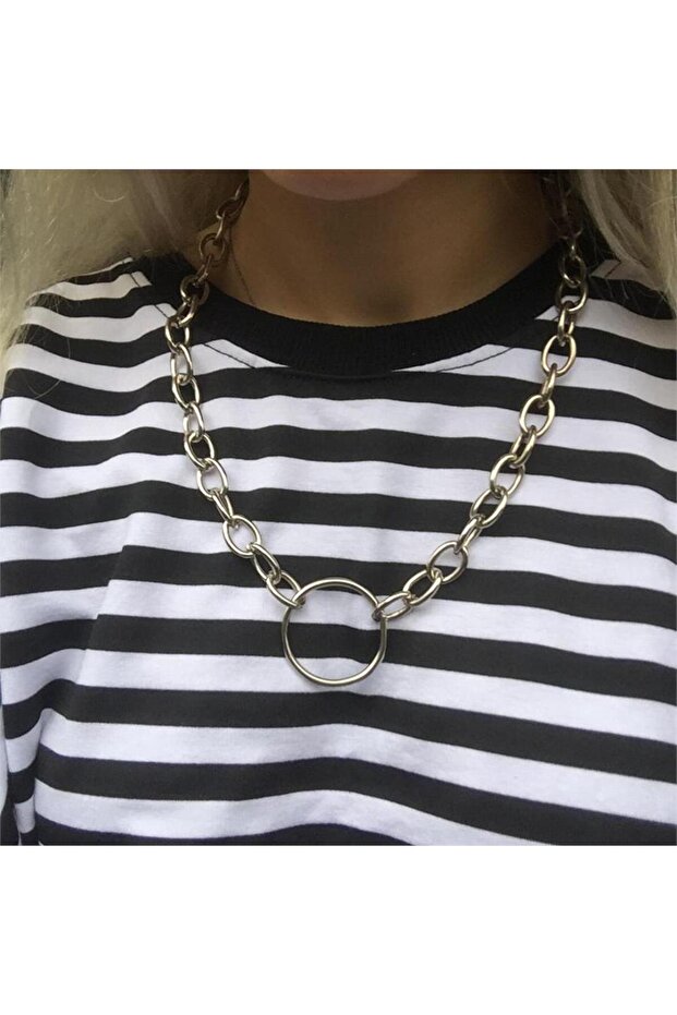 قلادة بحلقة سلسلة سميكة - 2