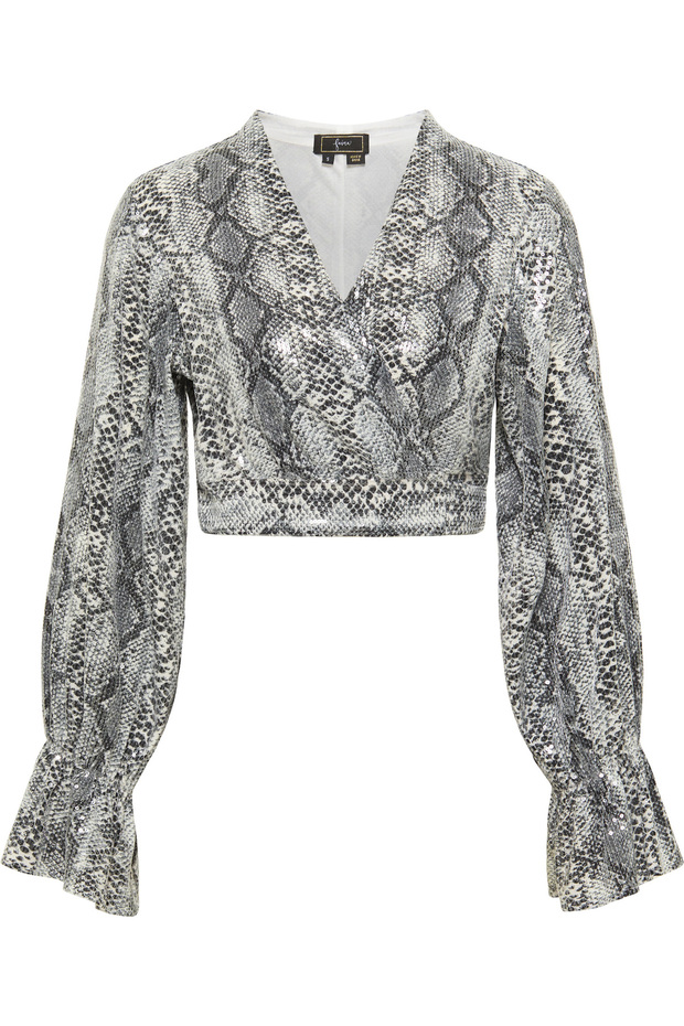 Wickelbluse mit Pailletten - 2